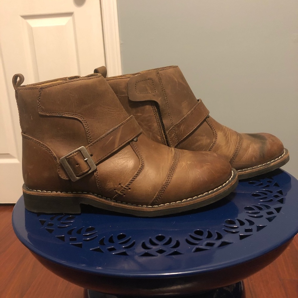 Men’s leather and steel toe riding boots size 10